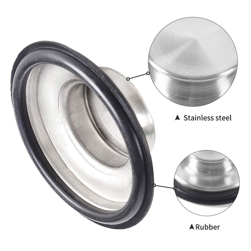CORNERJOY 2 PCS Stainless Steel Kitchen Sink Stopper, Large Wide Rim 3.38" Diameter - Garbage Disposal Plug - Image 3